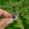 Pear Natural Golden Pietersite 925 Sterling Silver Flower Stackable Ring Jewelry