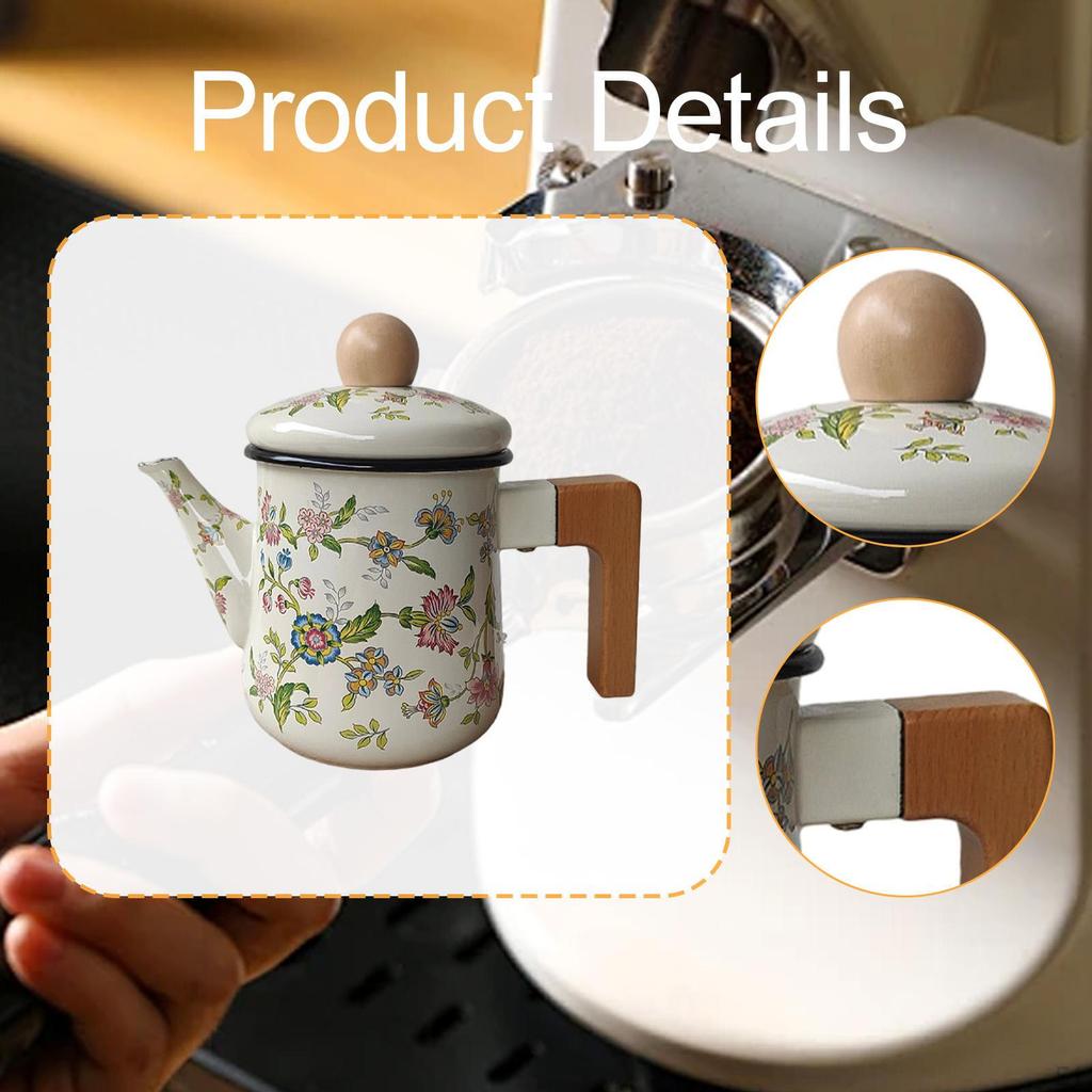 Эмалированный кофейник многоцелевой с крышкой, чайник для воды для вечеринки, кухни, дома