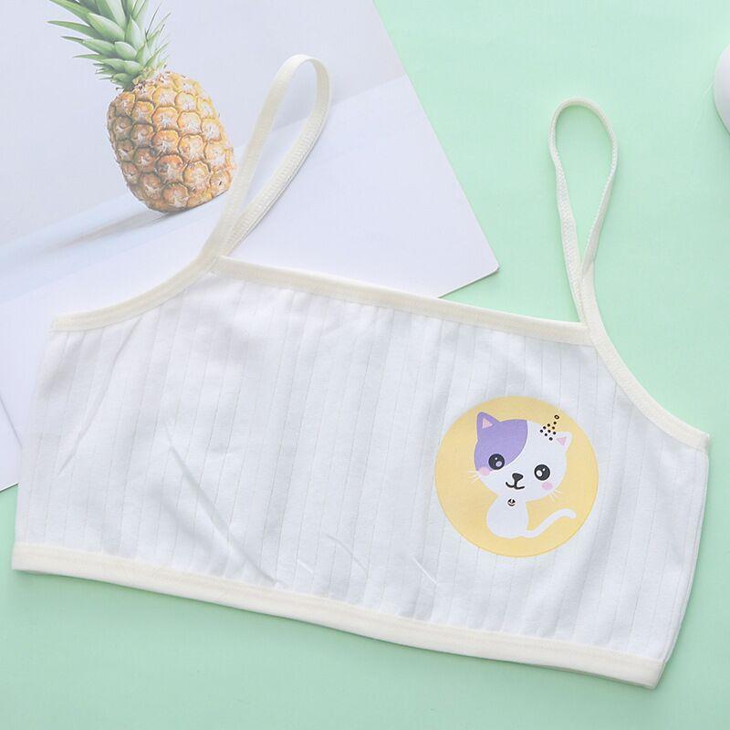 Нижнее белье для девочек-подростков из 4 предметов, детский хлопковый тренировочный бюстгальтер для детей-подростков, укороченный топ для подростков 8-14 лет