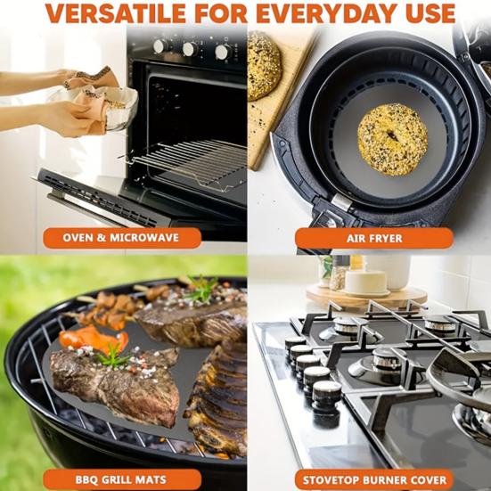 10 шт., многоразовый коврик для духовки, не содержащий бисфенола А, толстый сверхмощный антипригарный коврик, прямоугольный защитный коврик для электрической газовой духовки, коврик для гриля на открытом воздухе, кухонные гаджеты