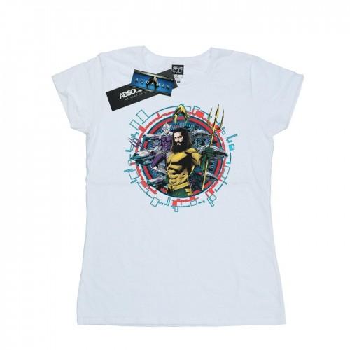 DC Comics Womens/Ladies Aquaman Circular Crest Cotton T-Shirt