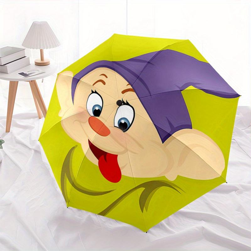 1pc Dopey Cartoon Pattern Automatic Umbrella is Fashionable and Good-Looking, a Portable 3-Fold Umbrella, Suitable for Travel and Daily Use,