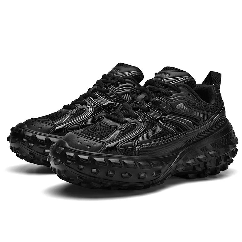 Парные повседневные спортивные туфли на толстой подошве с высокой посадкой, весна/лето, новые прочные и амортизированные кроссовки для бега