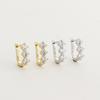 VEWANT S925 Sterling Silver 18K Gold/Rhodium  Plated 3 Stone CZ U Shape Huggie Hoop Earrings Fine Jewelry for Women