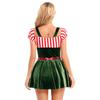 Womens Gingerbread Costume Oktoberfest Outfits German Bavarian Dress Dirndl Dress Halloween Fancy Dress Theme Party Dress Up