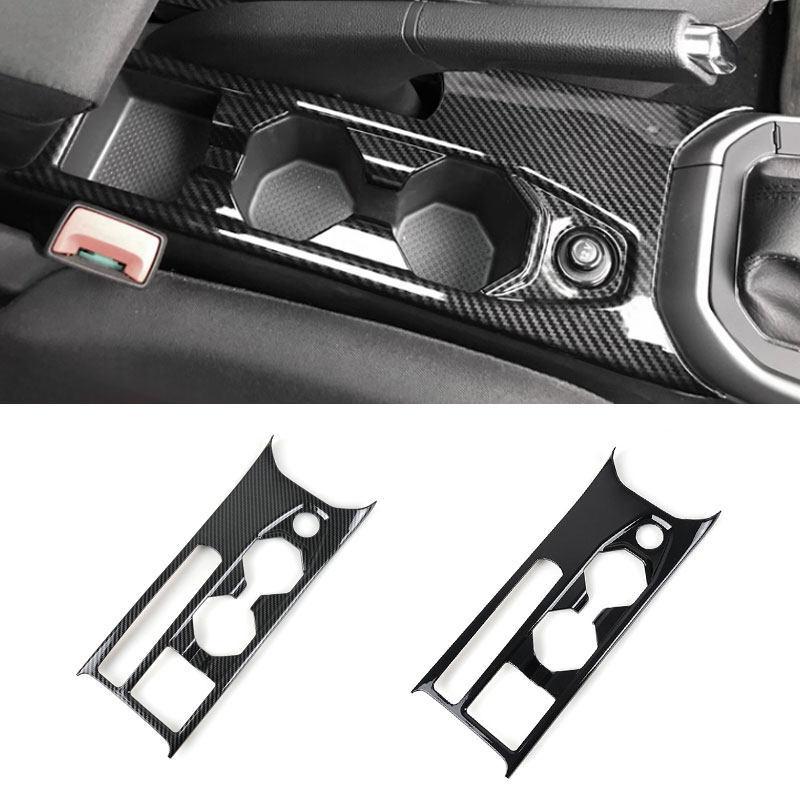For VW Polo ABS Car Center Control Gear Shift Panel Water Cup Holder Frame Cover Trim Carbon Texture / Bright Black