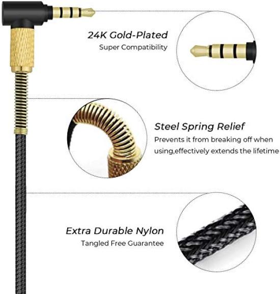 Arctis 7 Cable Replacement Audio Cord Inline Microphone and Remote Volume Control Compatible with SteelSeries Arctis 7 Arctis 5 Arctis 3 Arctis 3