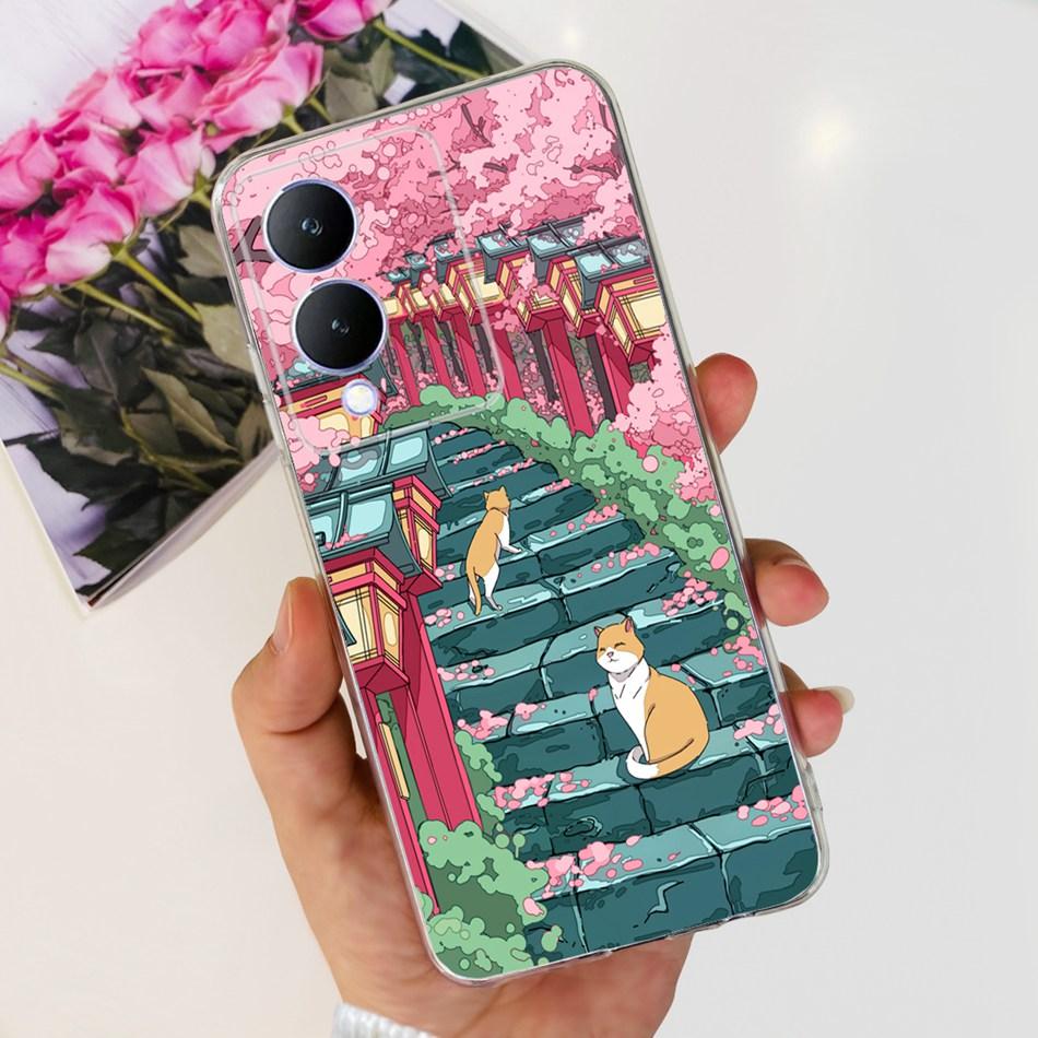 For Vivo Y17s Case 2023 Elegant Pattern Soft Silicone TPU Phone Back Cover For Vivo Y17s 4G VivoY17s Y 17S Bumper