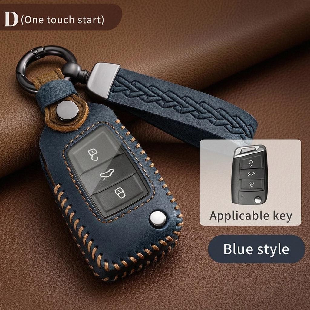 Leather Key Fob Case For Volkswagen VW Golf 4 5 6 8 Polo Passat B7 B8 Tiguan Jetta Passat ID.3 ID.4 Key Cover Protector Shell