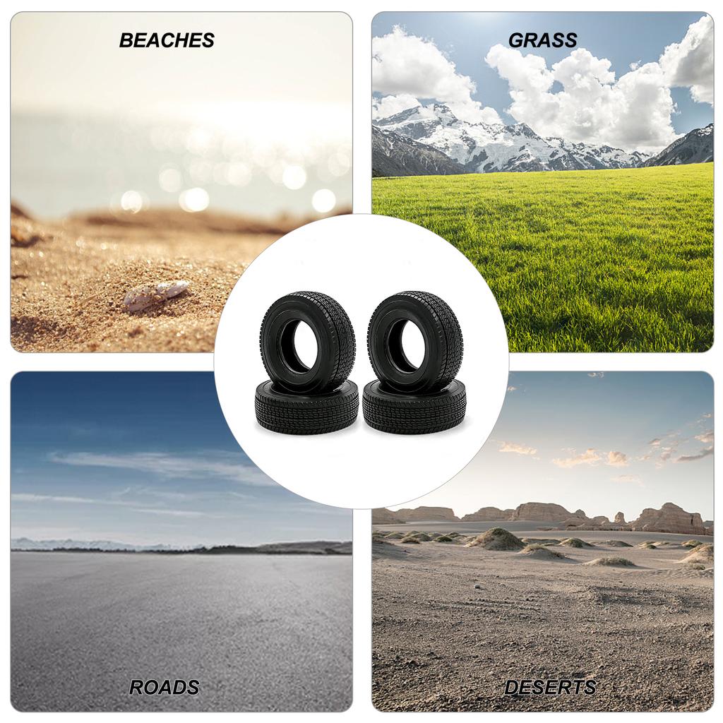 RC Crawler Rubber Tires RC Car Tires 4pcs Replacement for 1/14 Tamiya Tractor