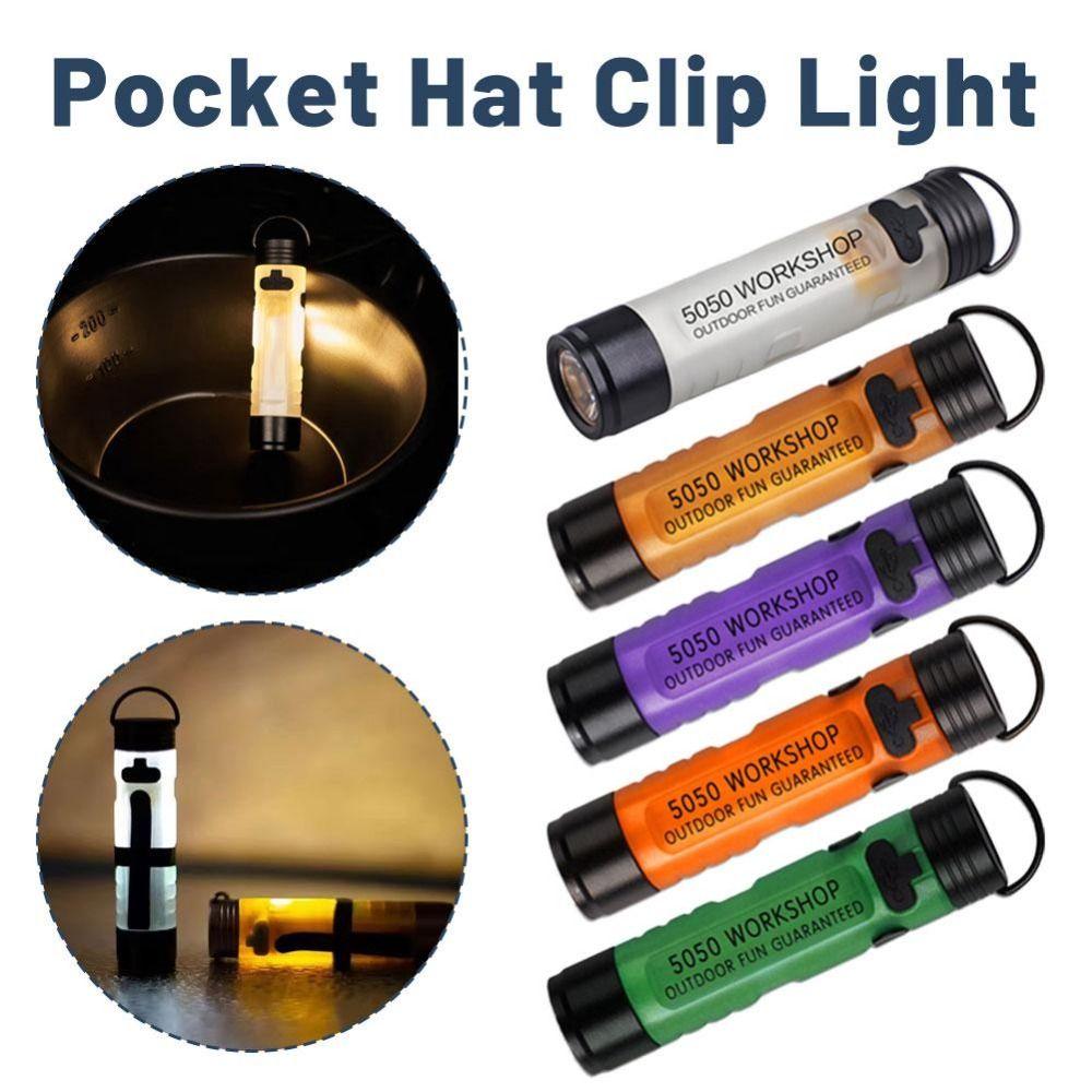 Magnetic Hook Pocket Mini Flashlight Long Endurance Alloy LED Flashlight Key Clip Light  Camping