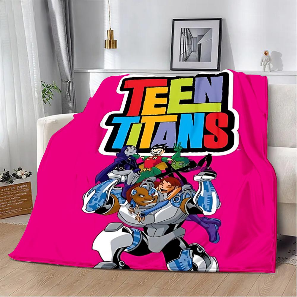 Teen Cartoon Printed Blanket Picnic Blankets Warm Blanket Soft and T-Titans Comfortable Blanket Home Travel Birthday Gift