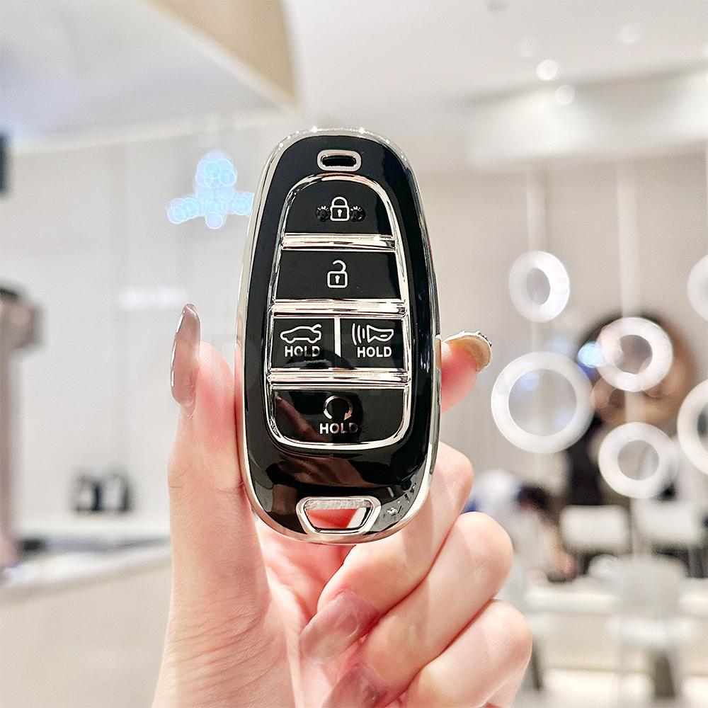 Для Hyundai - Sonata Nexo Dn8 Santa Fe Tm Tucson Nx4 Staria Ioniq 5 Кнопки ТПУ Чехол для Брелка Пульта Ключей