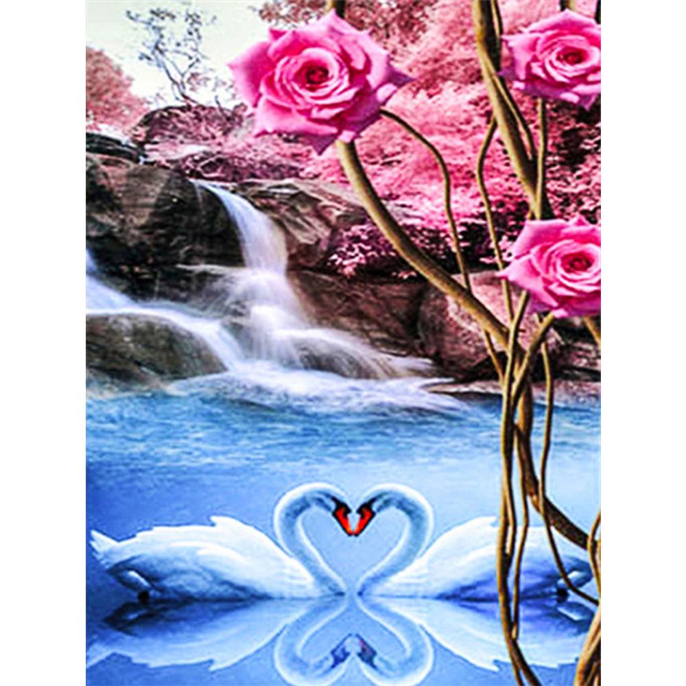 Полная площадь Алмазная картина Лебедь Алмазная вышивка Сердце Мозаика Вышивка крестом Животное ручной работы Подарок Decortion
