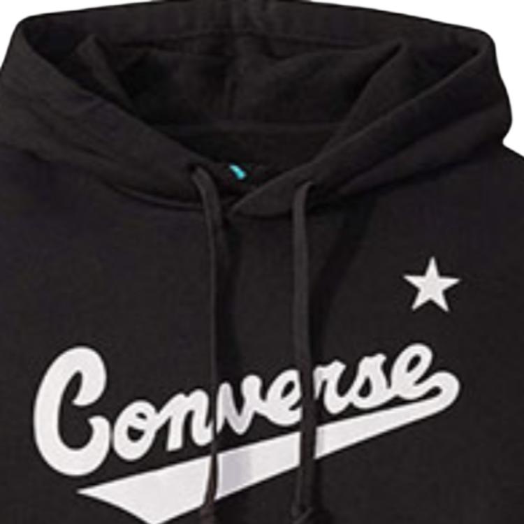 Converse Толстовки Мужские Черные С Капюшоном Умеренная Обычная 10019004-A01
