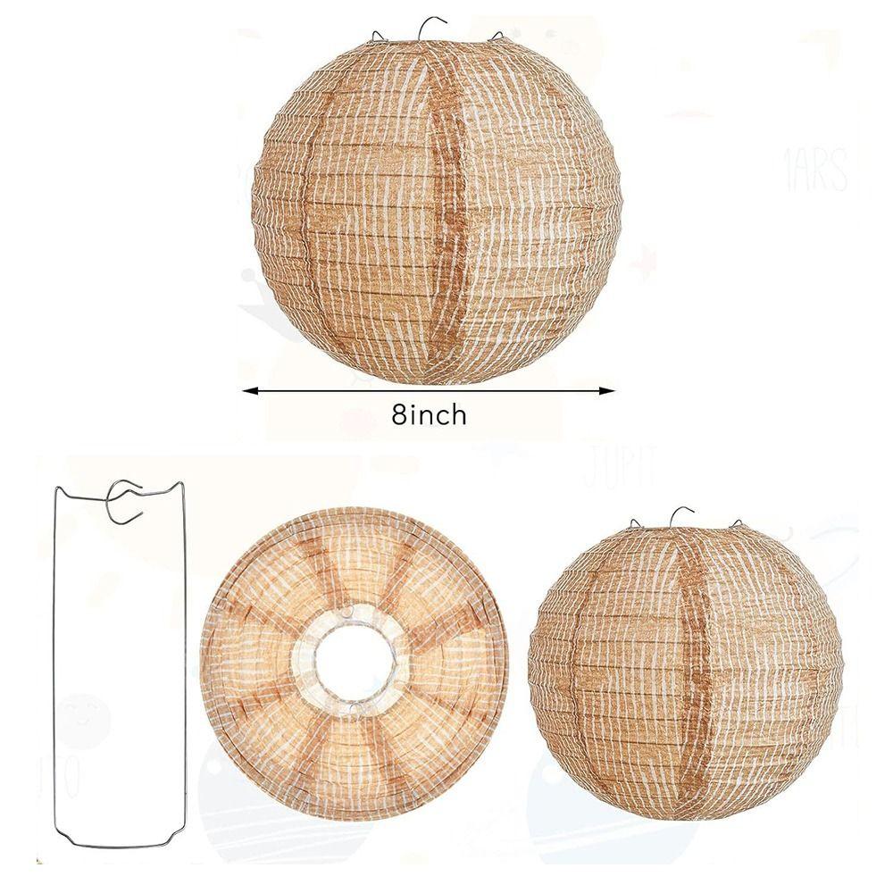 3pcs 8inch Linen Paper Lantern Funny Hanging Lantern Durable Festival Lantern Shopping Mall