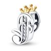 Fit Qikaola 925 Bracelets Charms Classic Crown 26 Letters Alphabet Charms Beads For Women Fine DIY Wedding Jewelry Gift