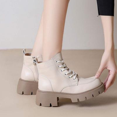 Ботинки Мартин на платформе для женщин, новые весна-осень 2025, в британском стиле, белые короткие ботинки, дышащие одинарные ботинки на толстой подошве с низким верхом f