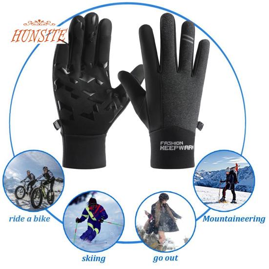 1 пара перчаток для верховой езды, водонепроницаемые, противоскользящие частицы на ладони, сенсорный экран, пять пальцев, унисекс, теплые, мягкие, ветрозащитные, перчатки для альпинизма на открытом воздухе и кемпинга