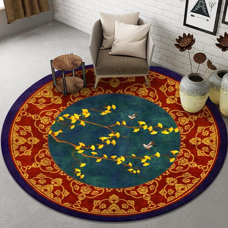 Домашний декор, противоскользящий коврик для стула, ковер для столовой, коврик для двери ванной комнаты, круглый коврик для гостиной, милый коврик для спальни с принтом лица