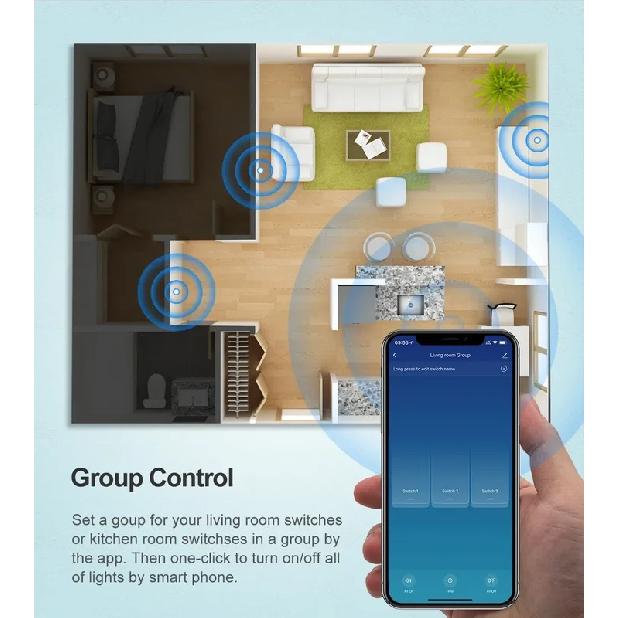 Для Tuya WiFi Умный настенный переключатель US/EU, RF 433MHz, Bluetooth, 1/2/3/4 клавиши, Сенсорный экран, Умные переключатели света LED, Alexa Google Home