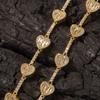 Love Hip Hop Necklace Super Sparkling Heart-shaped Zirconia Star Chain European Luxury Brass Set Gold-color Plated Unisex Party