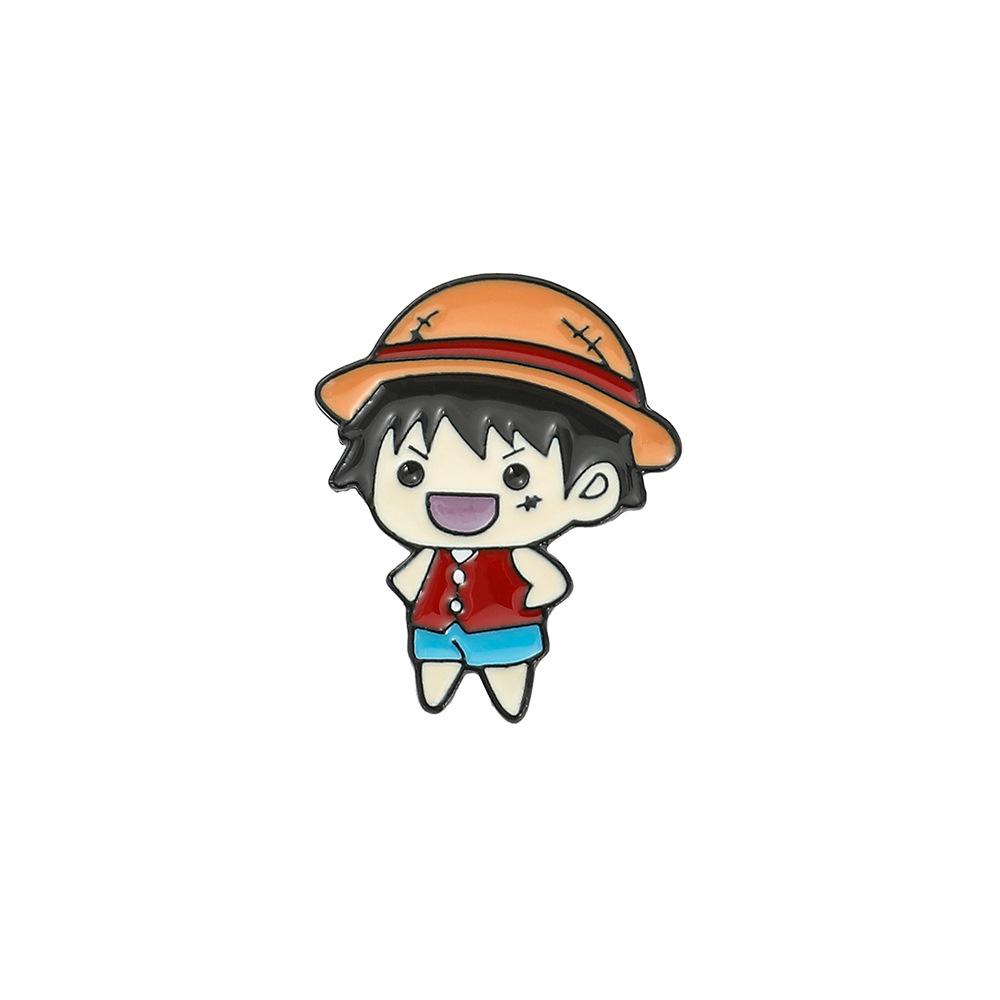Чиби-версия ONE PIECE Луффи металлическая брошь аниме One Piece Зоро Чоппер двумерный милый значок-булавка
