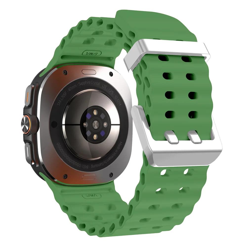 Морской ремешок для Samsung Galaxy Watch ultra Ремешок 47 мм Аксессуары Двухцветный Спортивный силиконовый Браслет Galaxy Watch 7 ultra Ремешки
