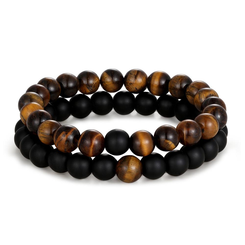 2pcs/set Distance Bracelet Crown Beads Charm Natural Stone Bracelets for Women Men Couples friendship bracelets Jewelry Gifts