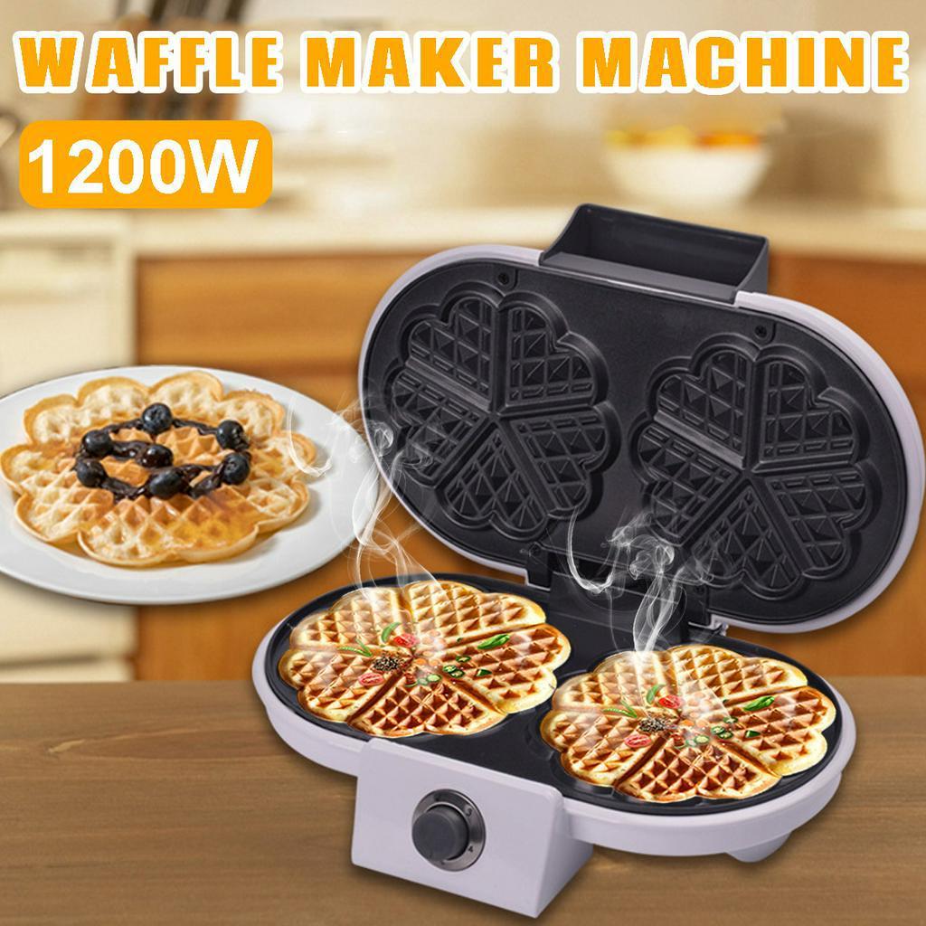 1200W 220V Waffle Machine Waffle Maker Household Electric Cake for Hash Browns and Other Carry-on Breakfast Lunch Snacks