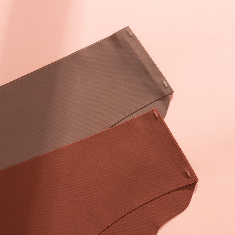 Женские бесшовные трусики-бикини из ледяного шелка, сексуальные трусы с низкой талией, нижнее белье с волнистыми краями, закрывающее половину бедер