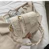 Plush small square bag autumn and winter simple one-shoulder messenger bag