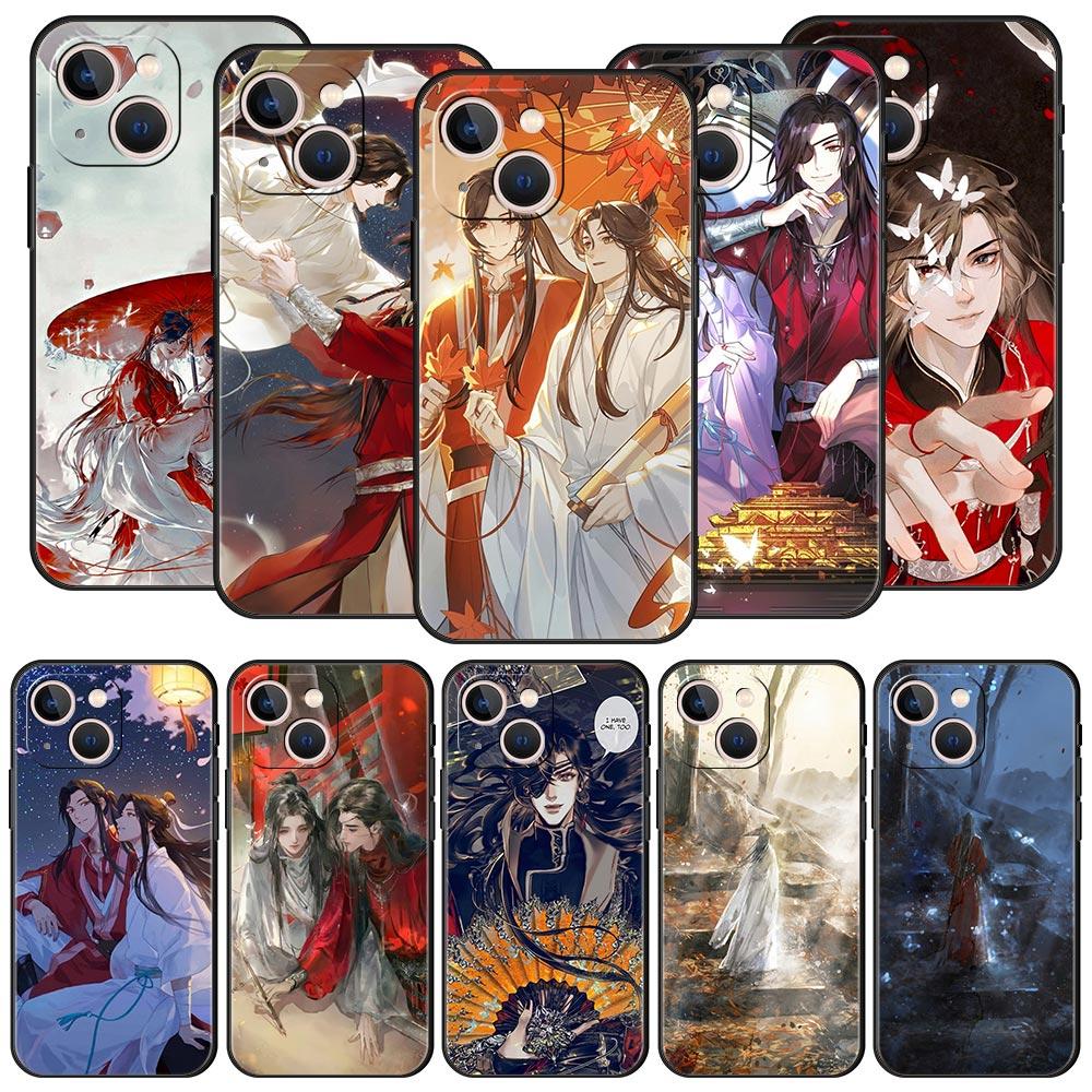 Tian Guan Ci Fu Благословение Небесного Чиновника Роскошный Чехол для Телефона Для iPhone 15 13 14 12 11 Pro MAX XR X SE XS 7 8 Plus Черный Чехол