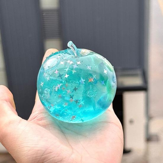 Ocean Seashells Fruit Squeeze Toy, Anxiety Relief Clear Star Sequins Stress Ball, Home Office Workers Hand Relaxation Sensory Toy