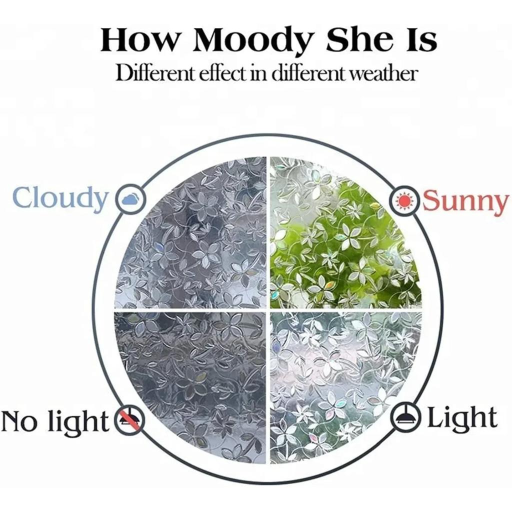 Конфиденциальная оконная пленка Rainbow Window Cling 3D Декоративное оконное виниловое витражное покрытие для окон Неклеящаяся пленка Sun UV