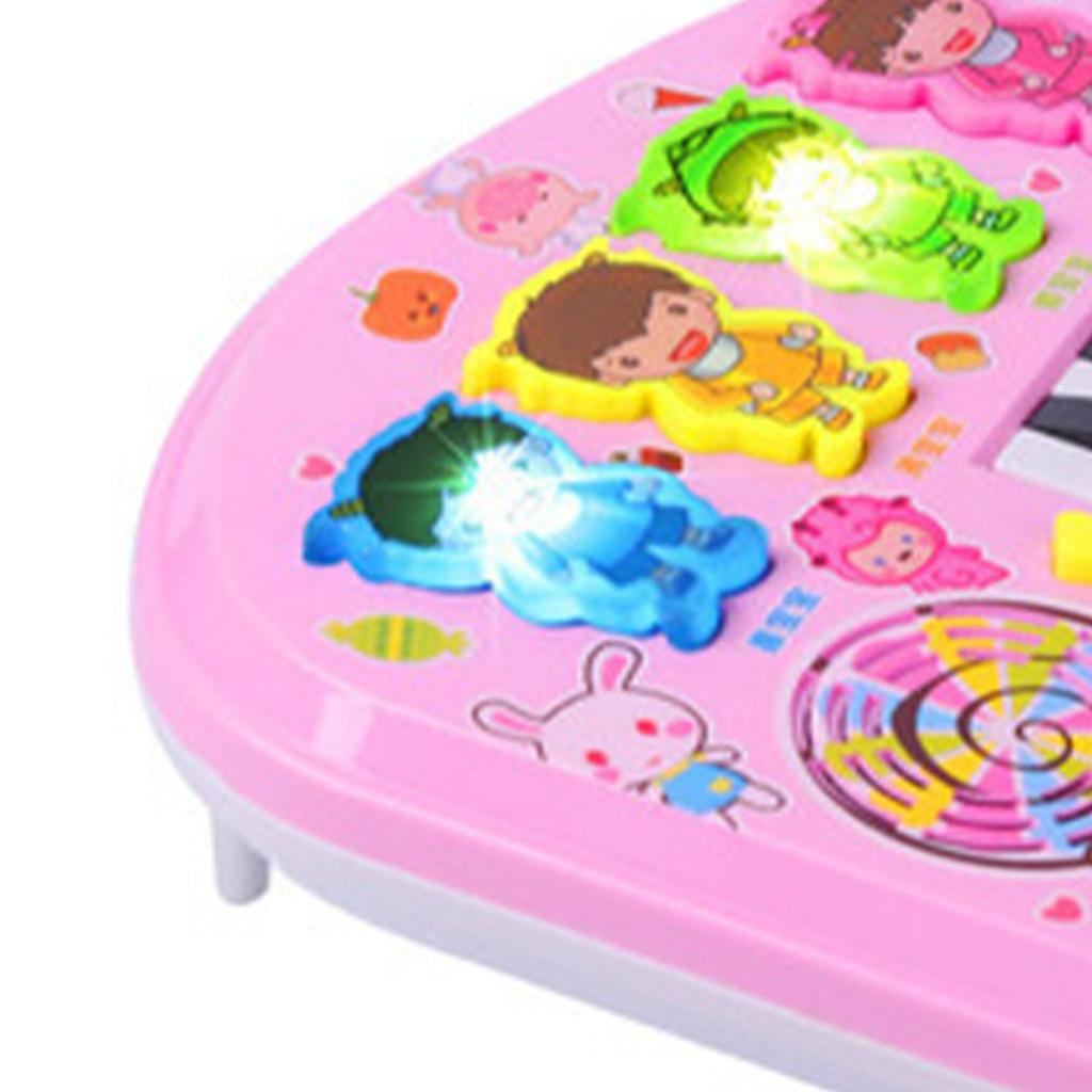 Kids Piano Toy Keyboard Cartoon Multi Function Electronic Instrument for Beginners Pink