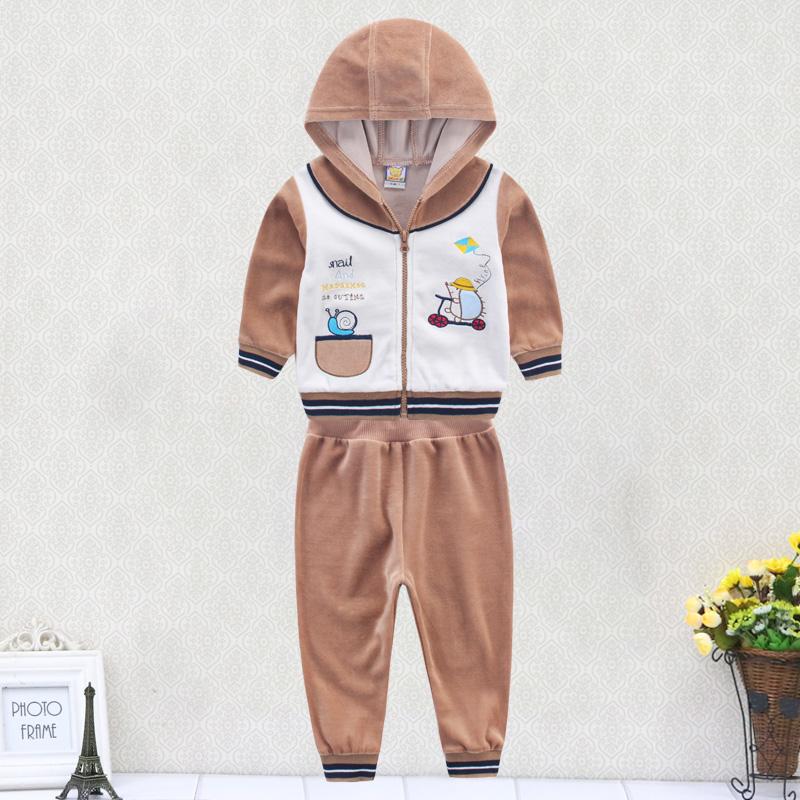 Детская одежда для младенцев для маленьких девочек и мальчиков, бархатный комплект на молнии на зиму и весну, детская одежда с длинными рукавами