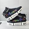 Детская зимняя теплая обувь, спортивная обувь, обувь для скейтборда в стиле аниме с граффити, повседневная обувь, обувь для родителей и детей