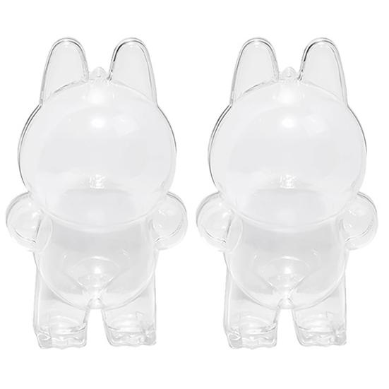 1/2Pcs Clear Figure Display Cases with Keychain High Durability Transparent Portable Dustproof Mini Doll Protective Covers