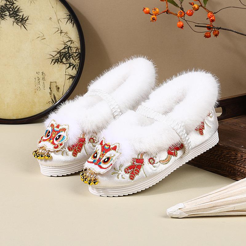 2025 зима стиль нового года старый Пекин детские хлопковые туфли вышитые туфли китайский стиль ханьфу туфли одноклассники обувь в древнем стиле