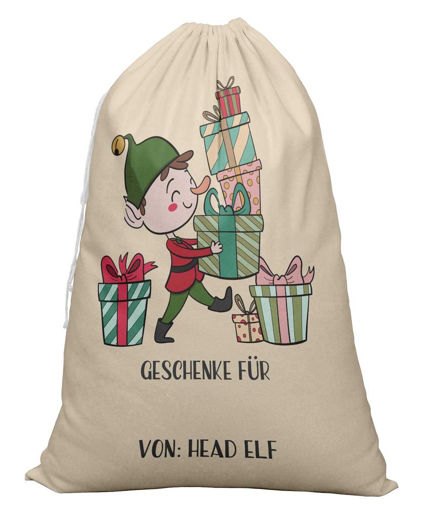 Printtoo 2 шт. Большие мешки Санты с завязками на шнурке, холщовые рождественские подарочные пакеты для детей, Рождество 27x20 дюймов