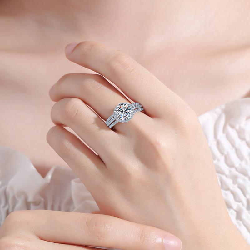 Серебряное кольцо с муассанитом 2CT 3CT 9 мм с сертификатом S925, ювелирные изделия, подарок для женщины на свадьбу
