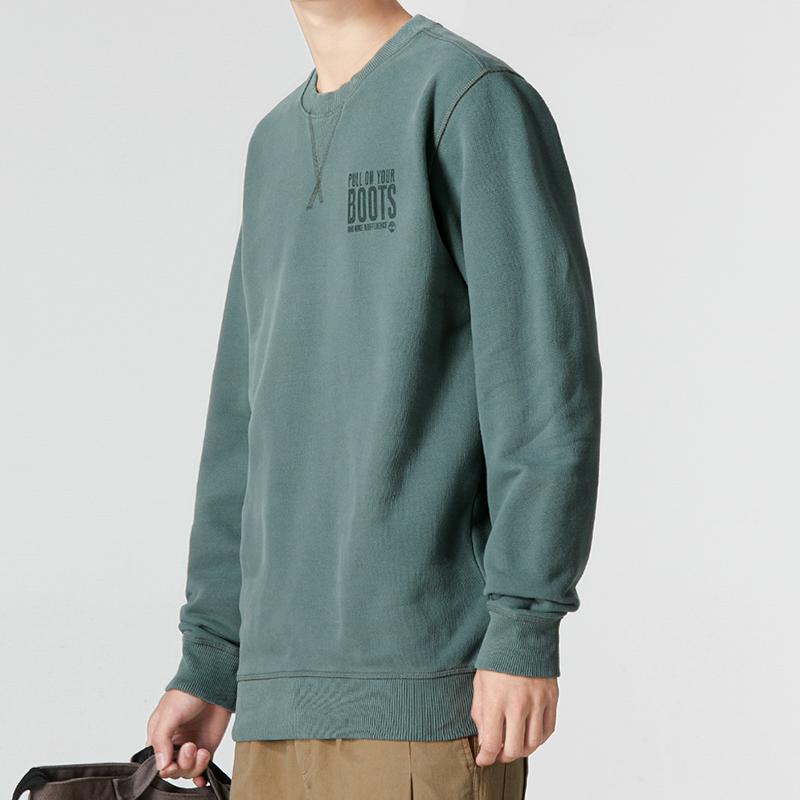 Timberland Af Boot Crew Neck Sweatshirt Solid Color Letter Print Sports Casual Round Neck Sweatshirt Men sweatshirt Green A699D-392