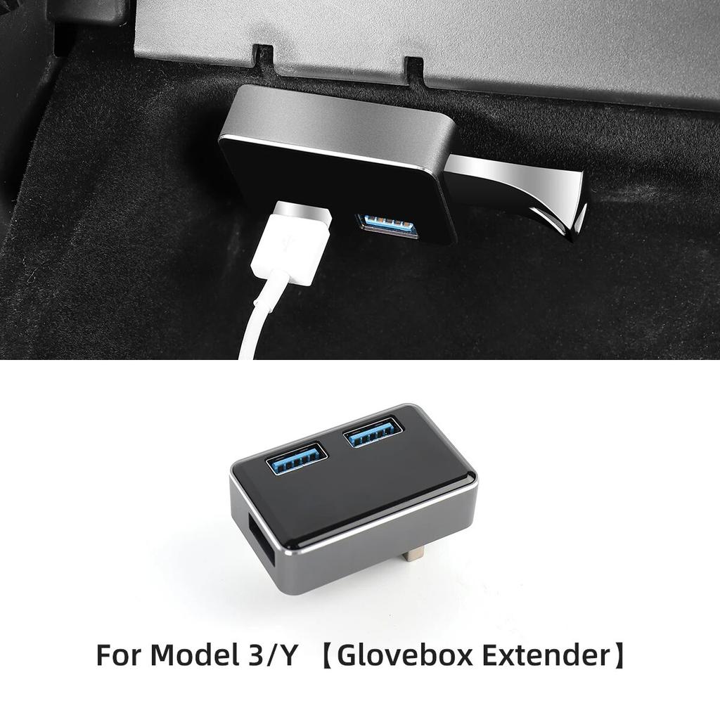 LUCKEASY For Tesla Model 3 Model Y Central Control USB Shunt Hub Car Decoration Accessories 27W Quick Charger Docking Station