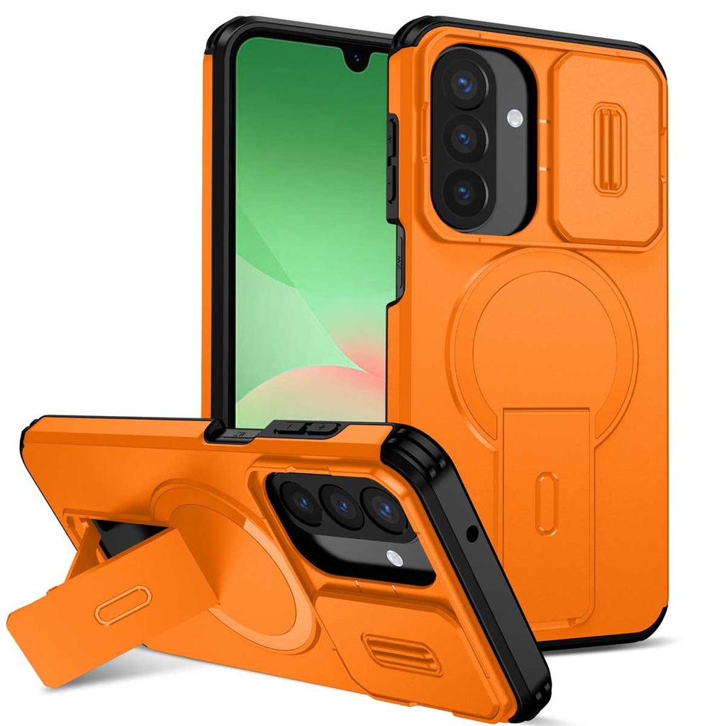 For Samsung Galaxy A57 A37 A17 A56 A36 A26 A16 A55 A35 A25 A15 Magnetic Ring Bracket Sliding Camera Lens Protection Phone Case