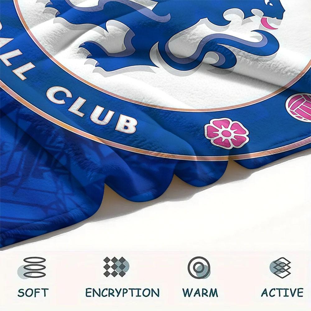 Chelsea FC Printed Flannel Blanket, soft throw for bedroom sofa, washable, Christmas present, great gift.