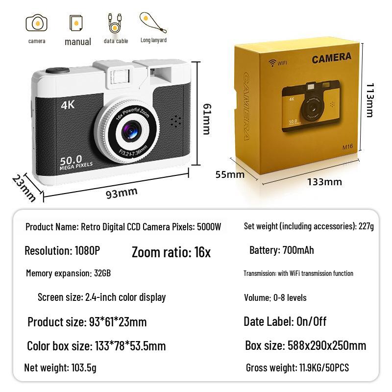 Цифровая камера HD с высоким разрешением Wi-Fi для студентов и детей