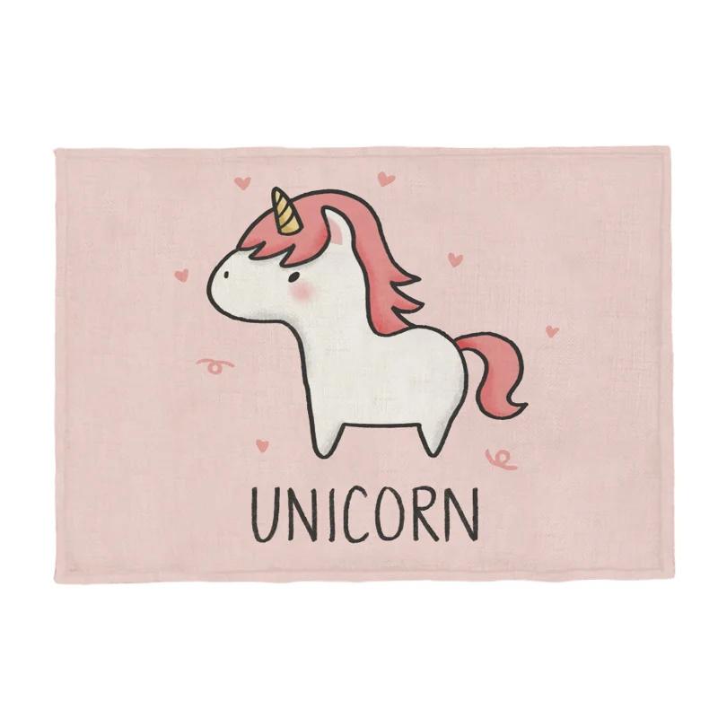 Cute Animal Placemat Rabbit Raccoon Seahorse Shark Children Napkin Dining Table Coaster Sheep Sloth Snail Squid Polyester Hemp