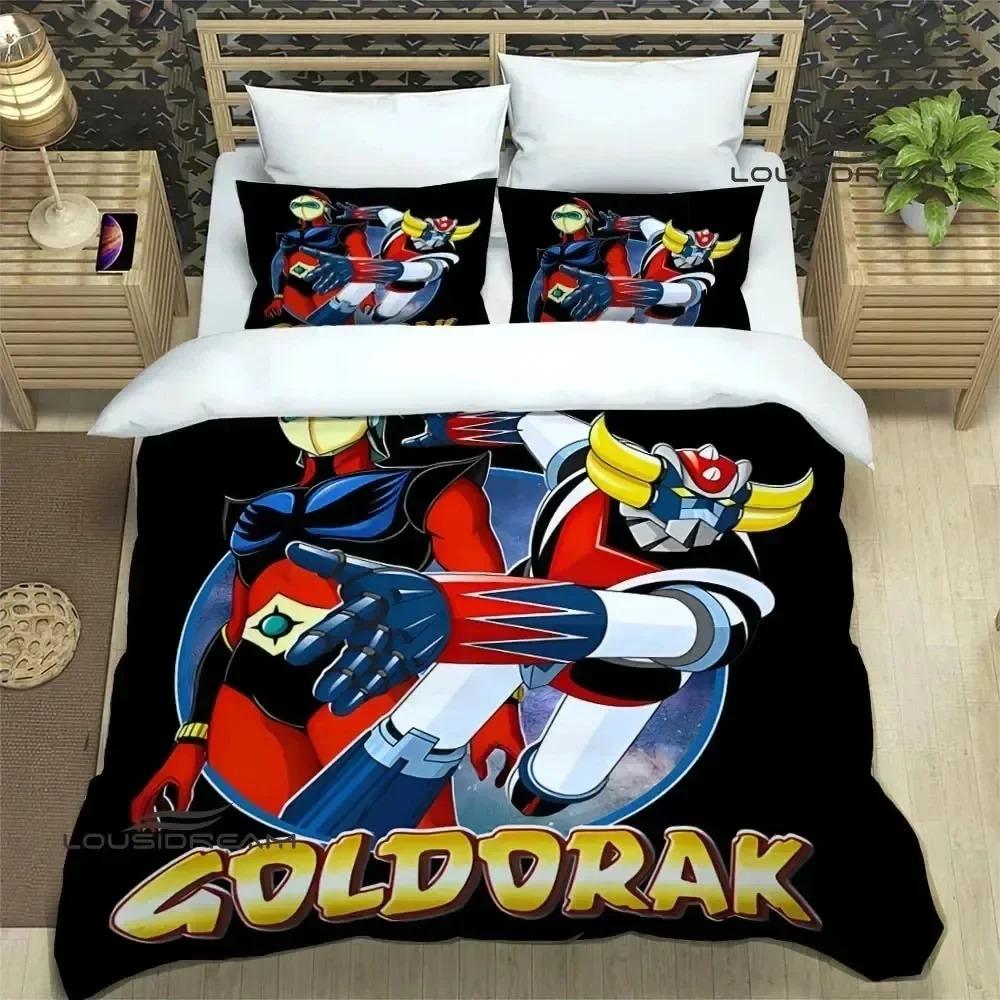 Постельное белье Ufo Robo Grendizer Goldorak 3D-печать Подходит для спальни Комплект с пододеяльником и наволочками Детский домашний текстиль
