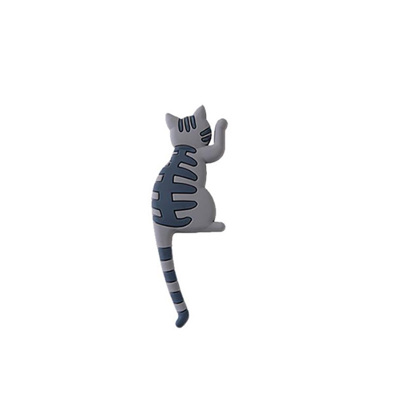 Cute Cat Design Refrigerator Magnetic Hook, Kawaii Refrigerator Sticker, Punch-free Magnet Hook, Magnetic Storage Hook